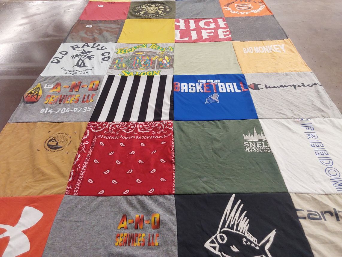 T-shirt quilt from kane college by Veronica from PA