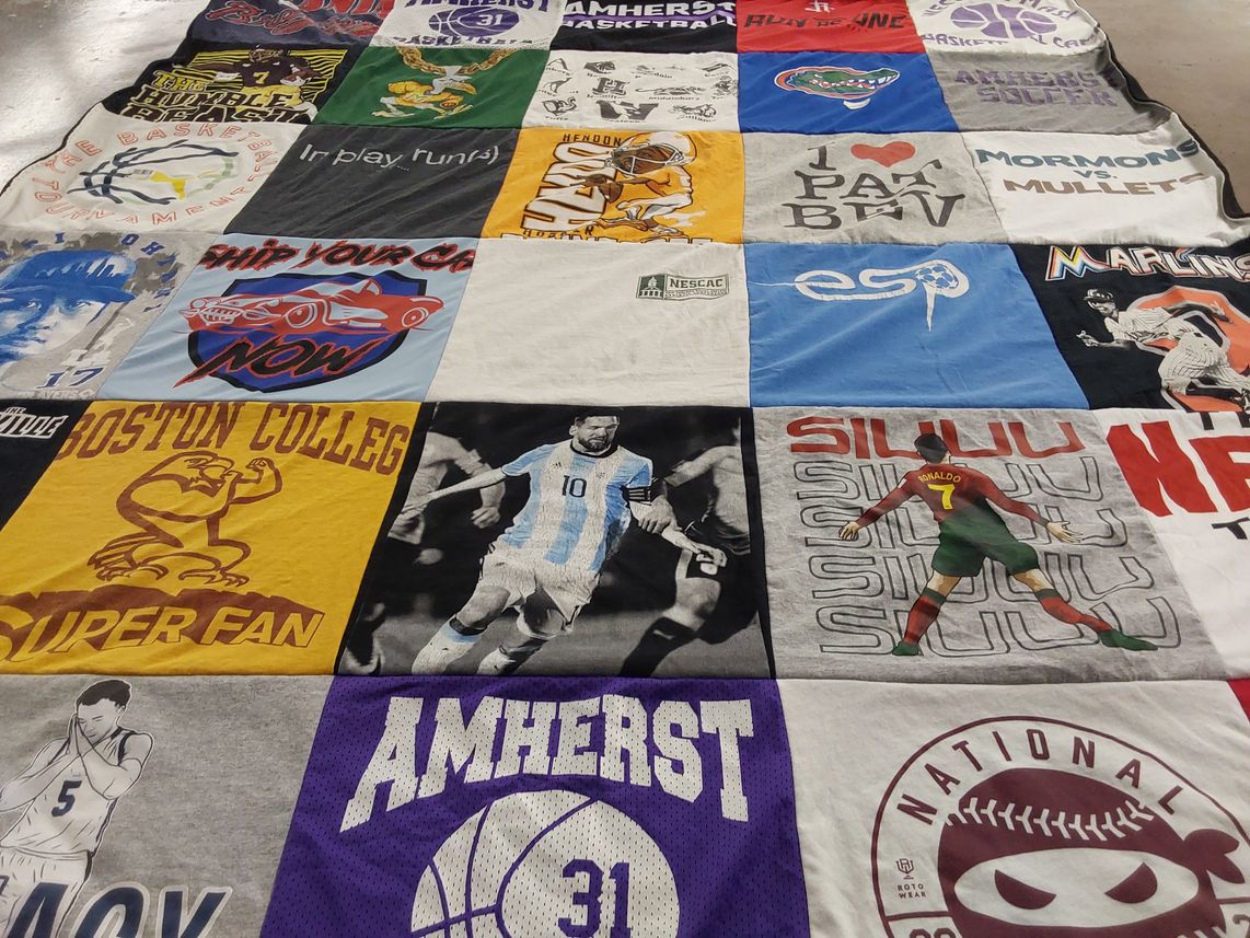 T-shirt quilt from boston college, amherst college by Michael from FL