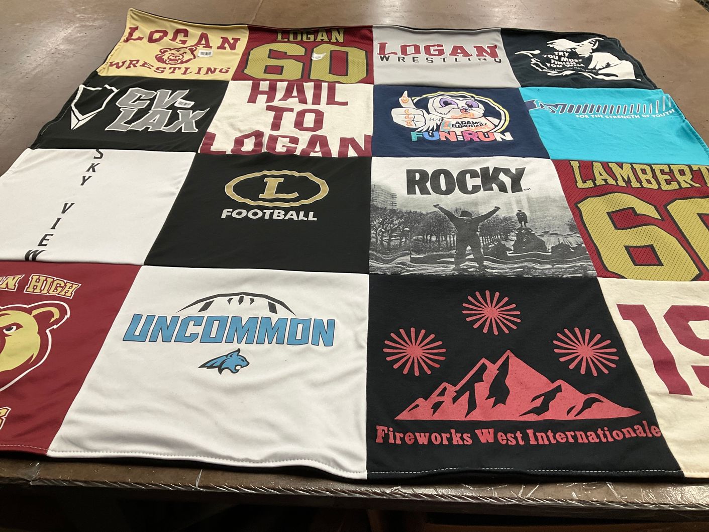 T-shirt quilt featuring logan high school football, logan high school wrestling by Brooke from UT