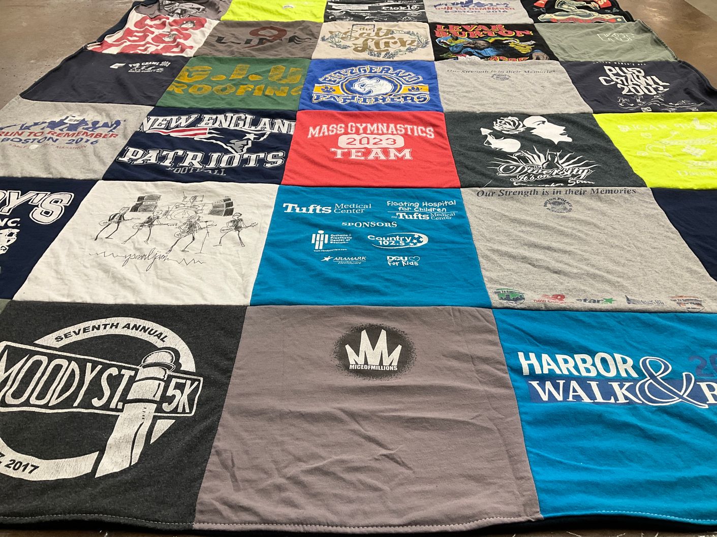 T-shirt quilt featuring new england patriots football by Elizabeth from MA