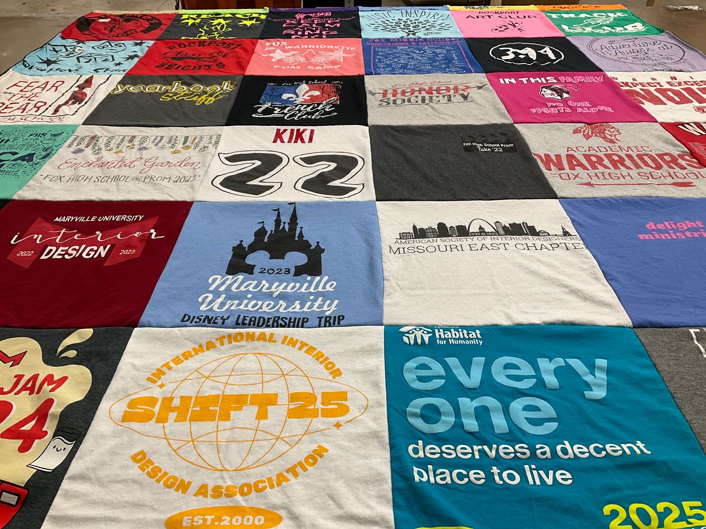 T-shirt quilt featuring fox high school by Kaylee from MO