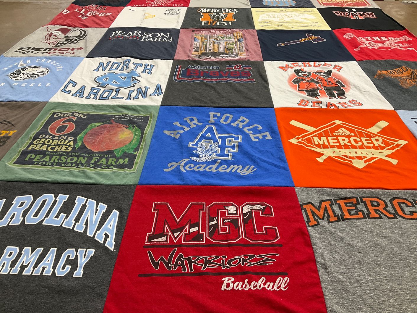 T-shirt quilt featuring mercer baseball, air force academy by Mary from GA
