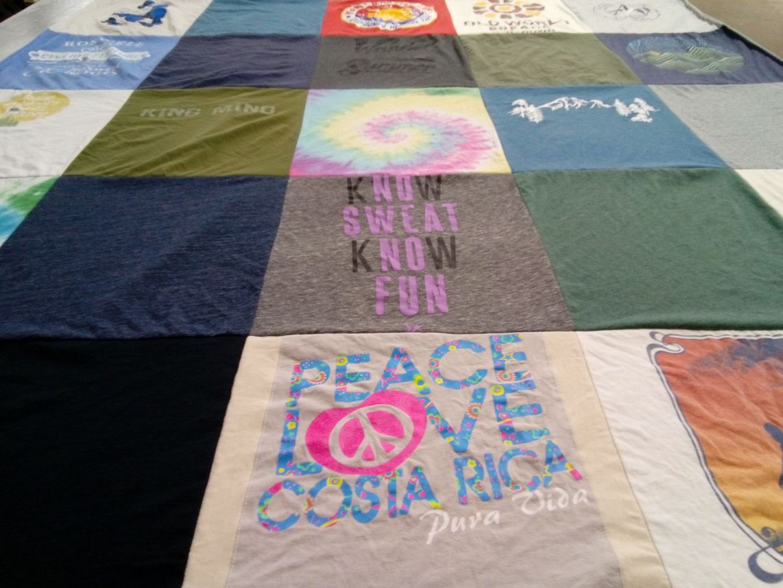 T-shirt quilt with travel, cultural themes by Courtney from MD