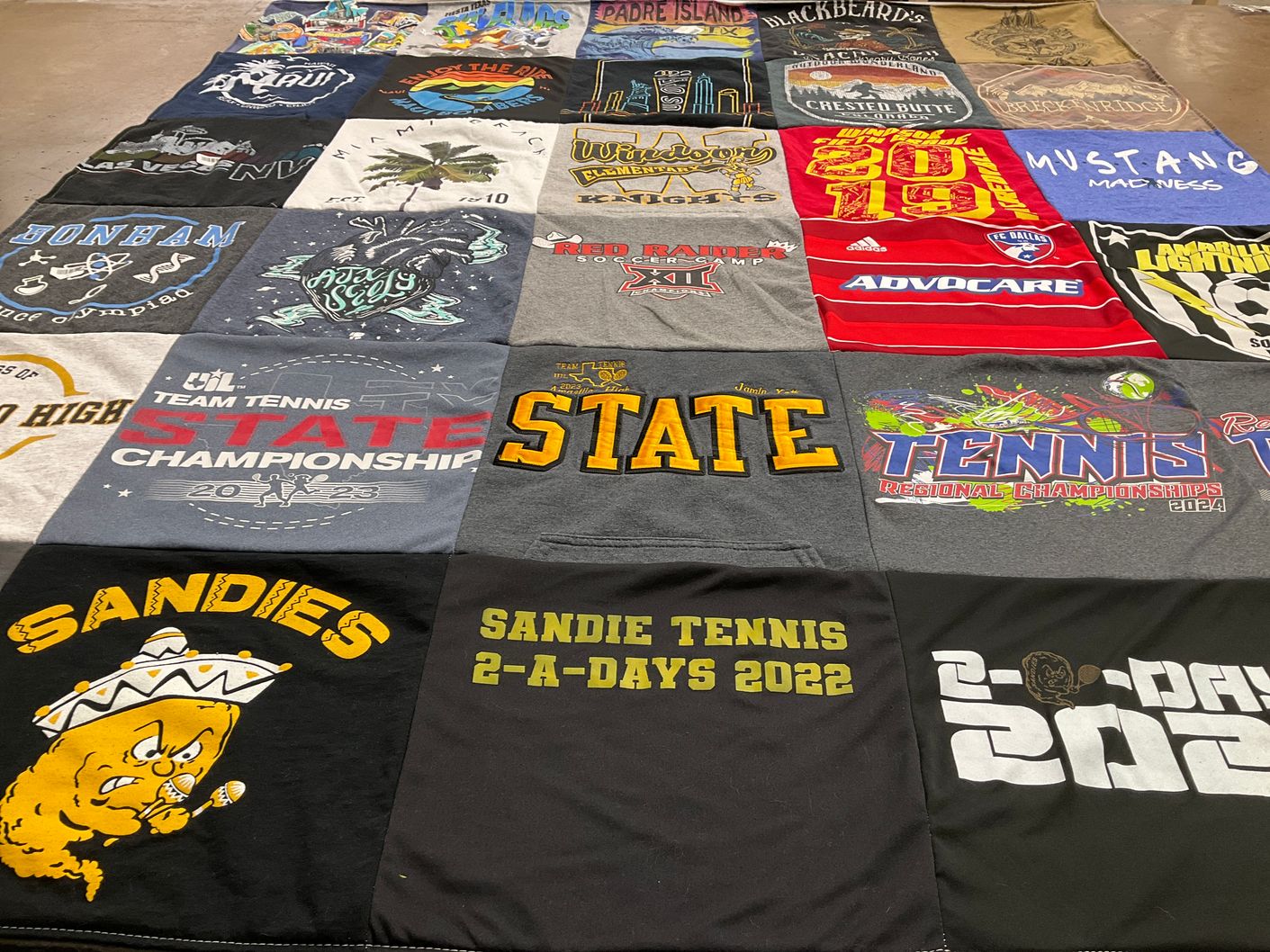 T-shirt quilt featuring sanderson high school tennis team by Amy from TX