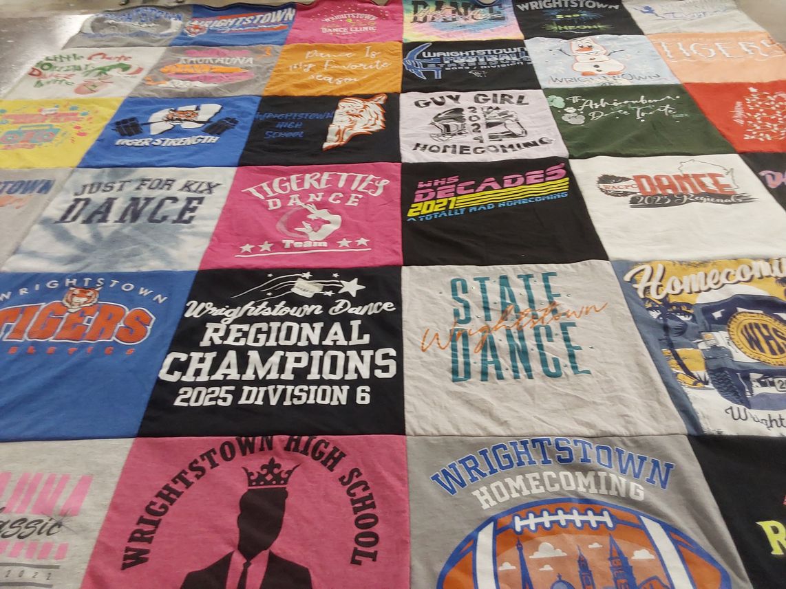 T-shirt quilt featuring wrightstown tigers by Shannon from WI