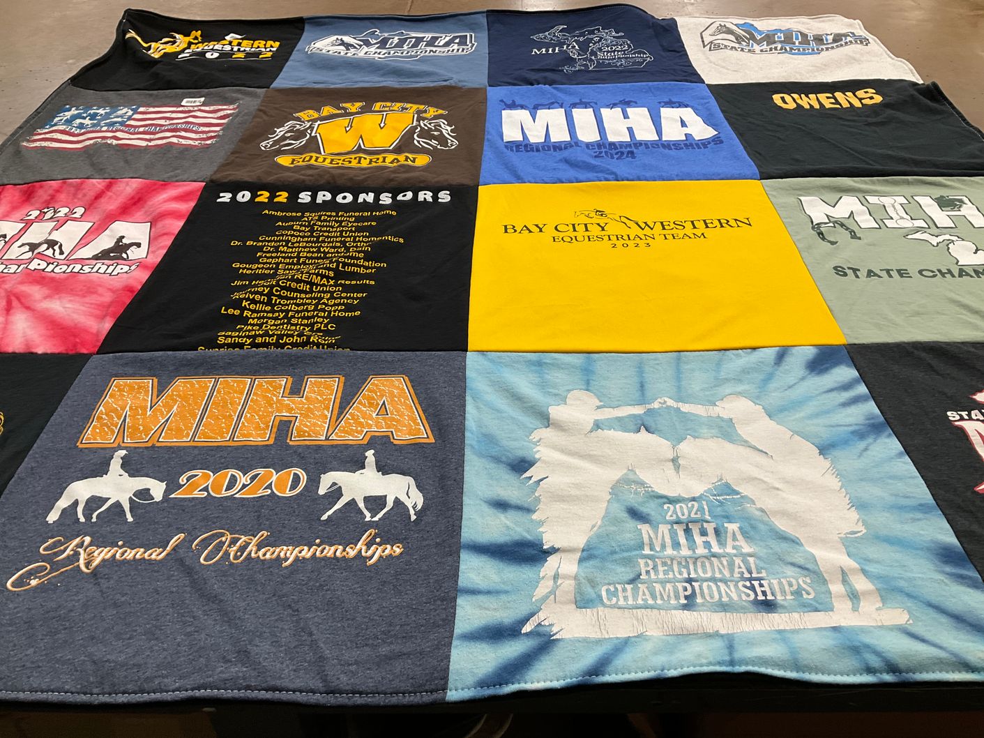 T-shirt quilt from bay city western high school by Carly from MI