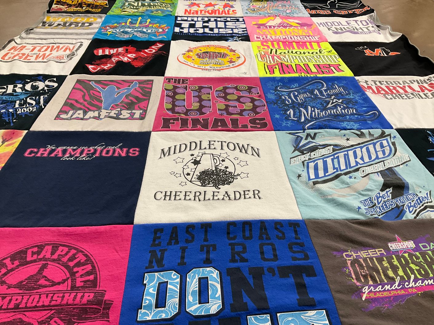 T-shirt quilt from middletown high school by Susan from TN