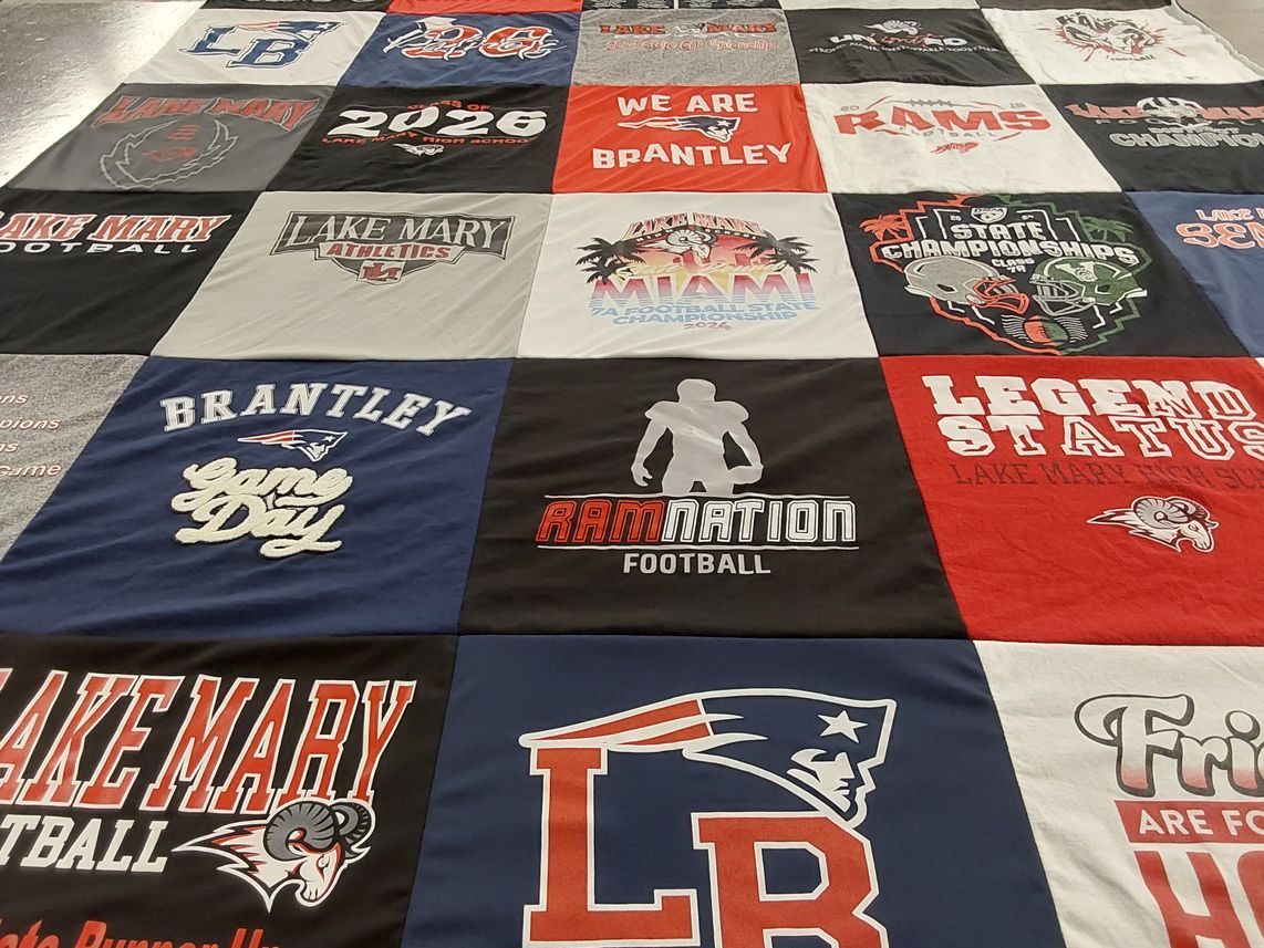 T-shirt quilt featuring lake mary football, brantley football by Milagro from FL