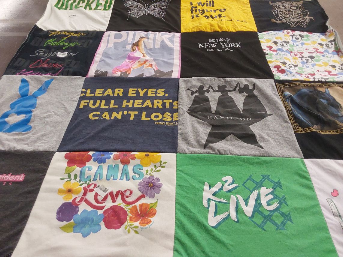 T-shirt quilt from camas high school by Erin from WA