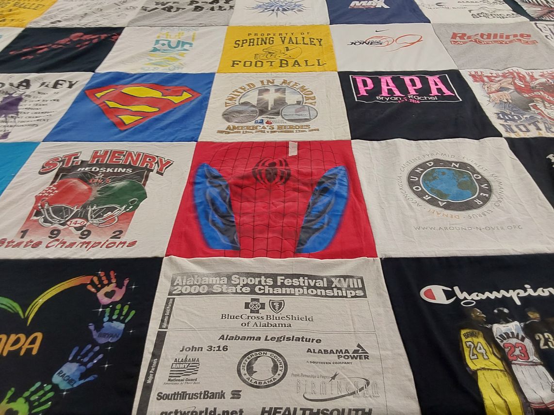 T-shirt quilt from st. henry high school by Deborah from AL
