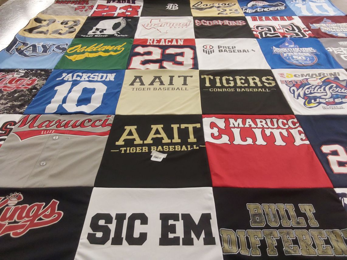 T-shirt quilt from conroe high school by Melissa from TX