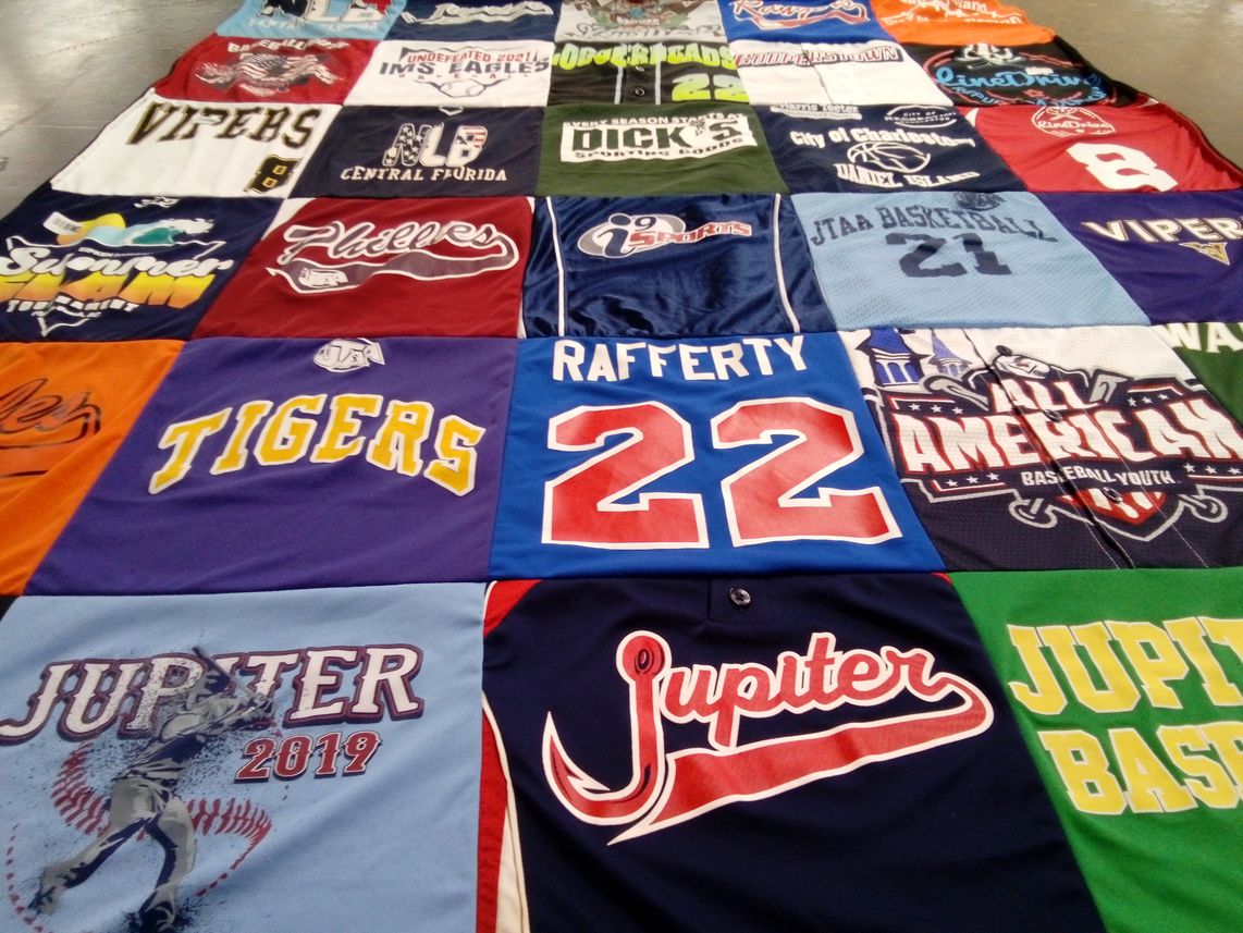 T-shirt quilt from jupiter high school by Lorna from FL