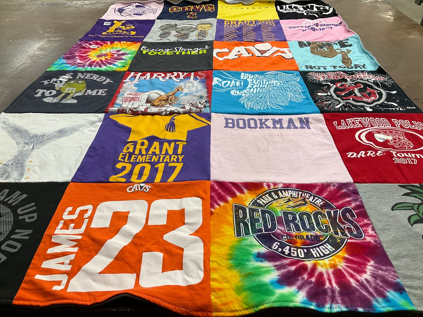 T-shirt quilt featuring cavaliers by Claire from OH