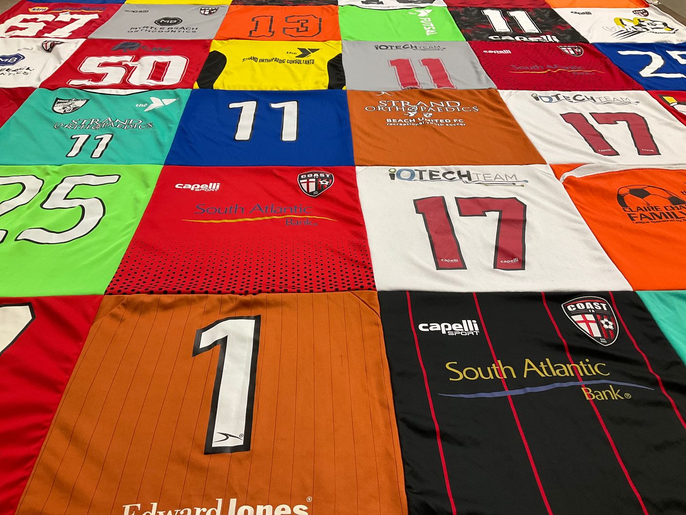 T-shirt quilt featuring beach united fc by christina from SC