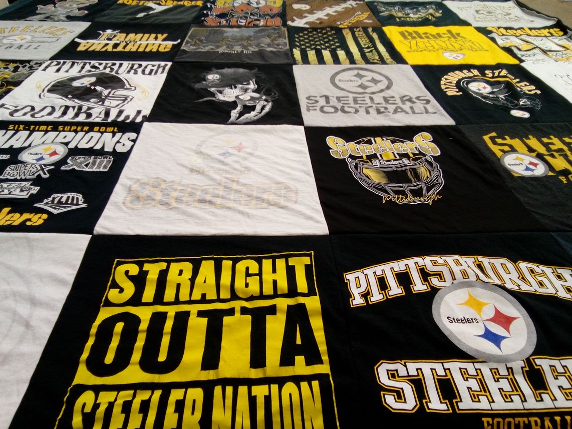 T-shirt quilt featuring pittsburgh steelers by Marlene from IA