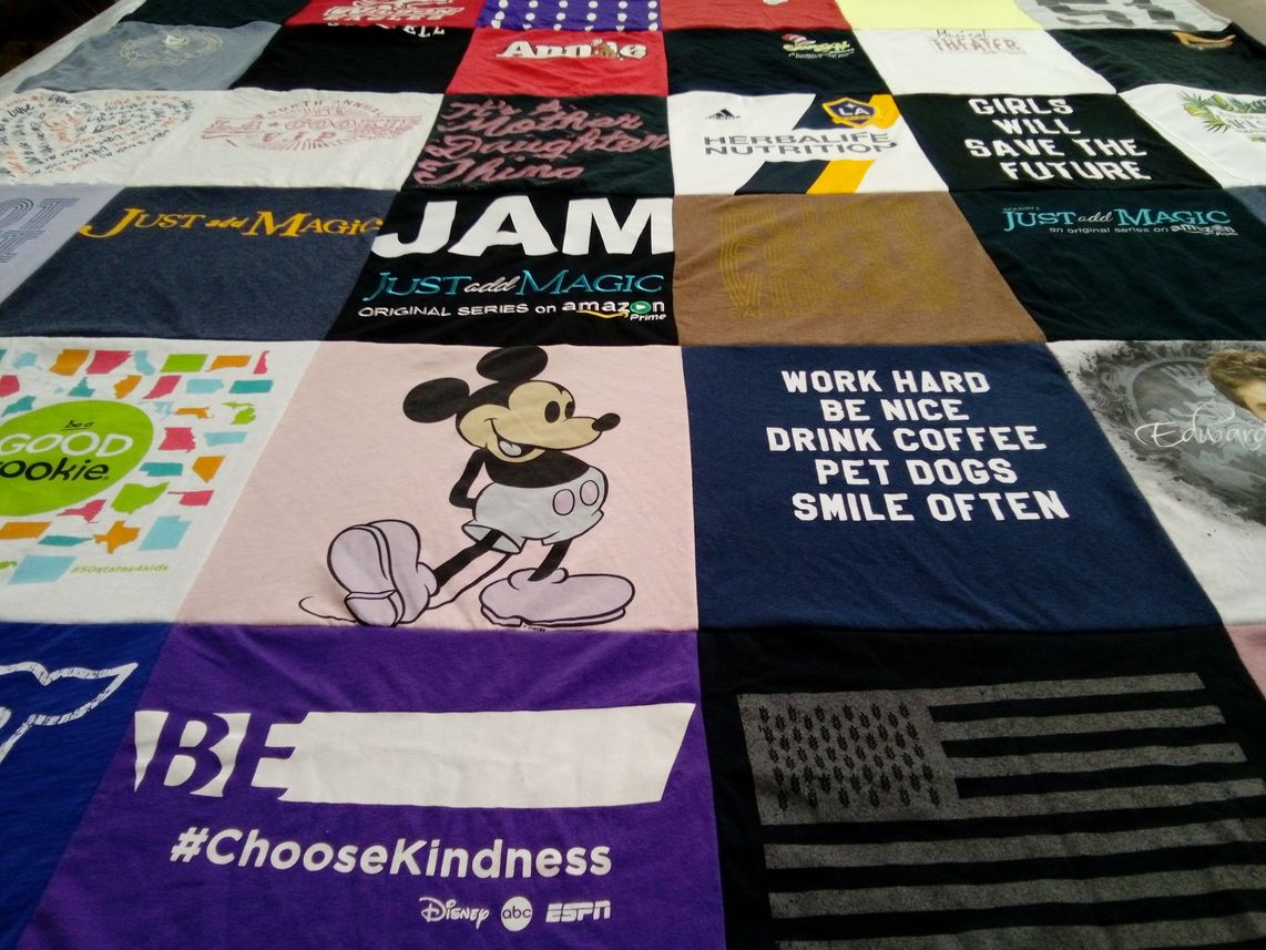 T-shirt quilt with disney themes by Shannon from CA