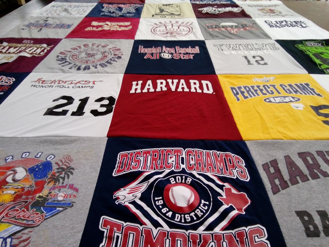T-shirt quilt featuring tompkins high school by Shannon from GA