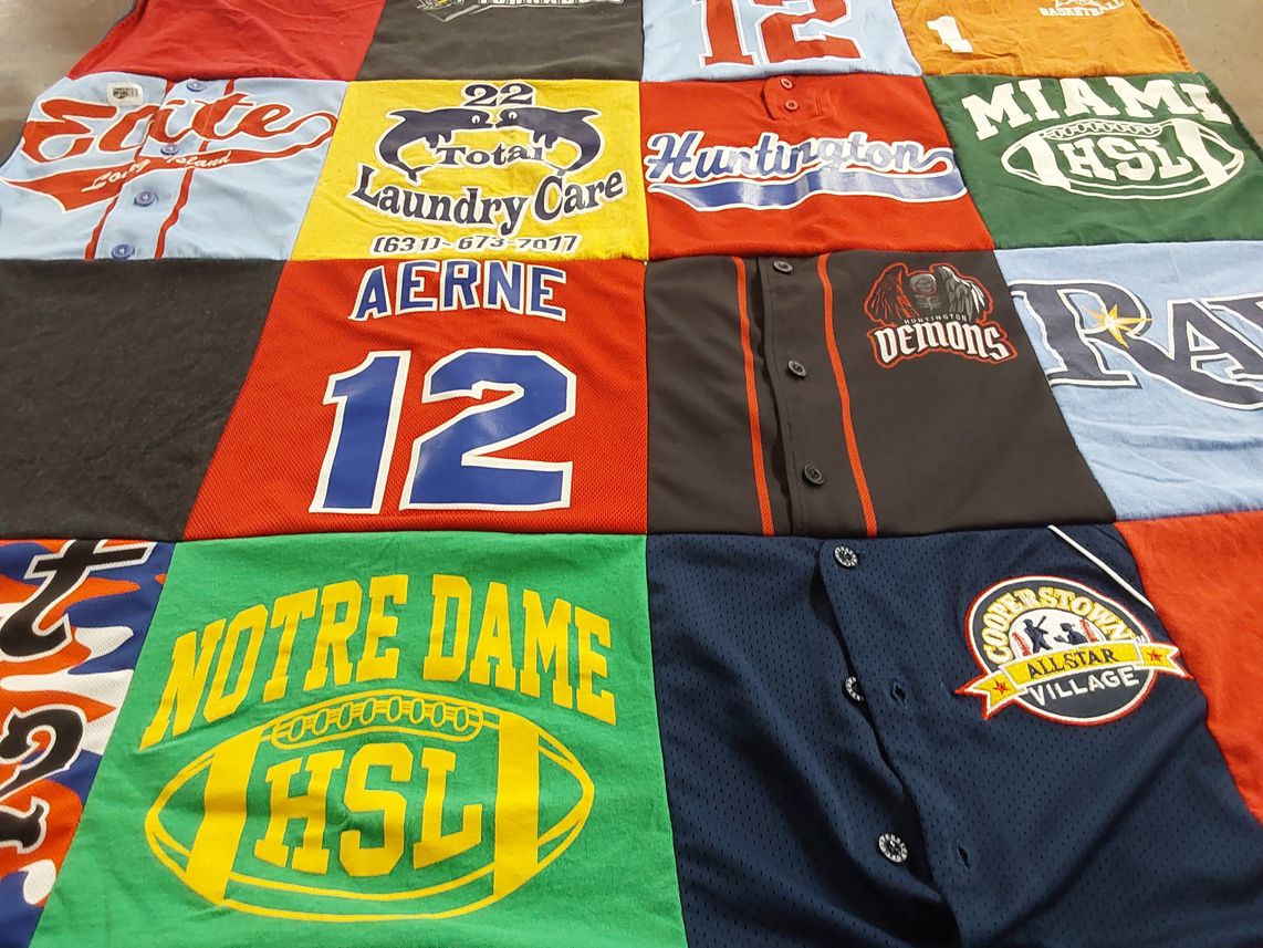 T-shirt quilt featuring huntington, demons by Colleen from NY
