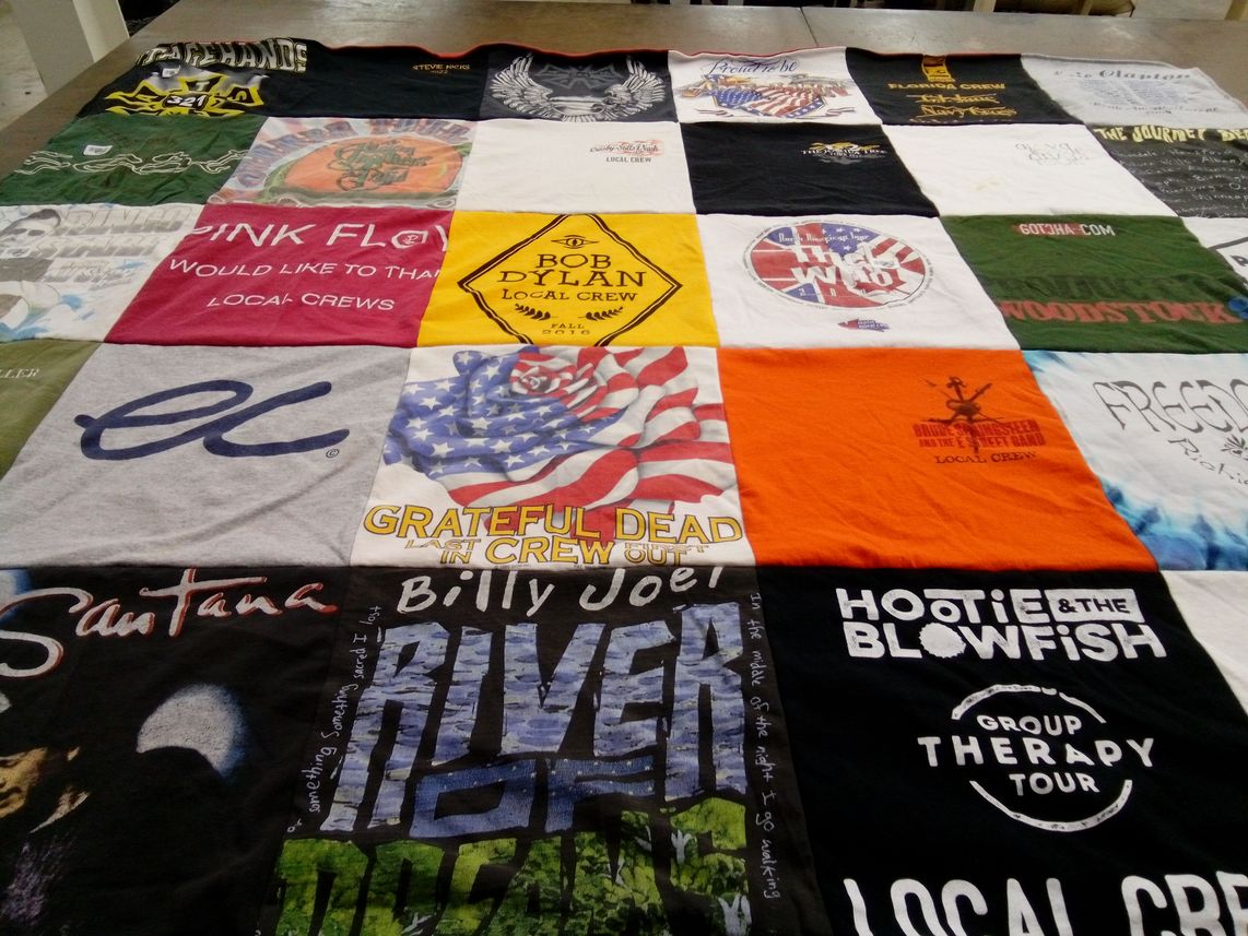 T-shirt quilt with music, concerts themes by Madonna from FL
