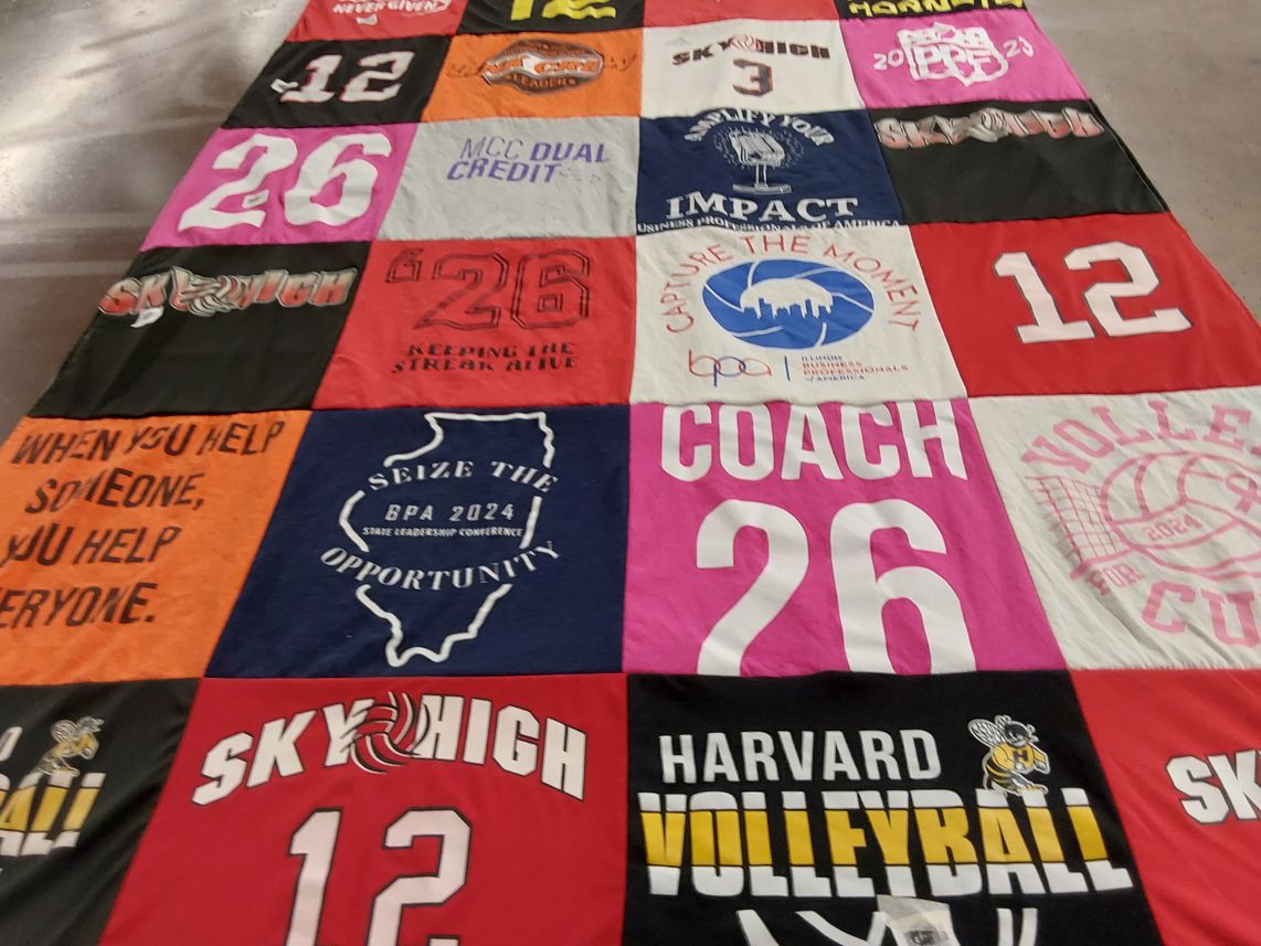 T-shirt quilt featuring skyhigh by Jeniffer from IL