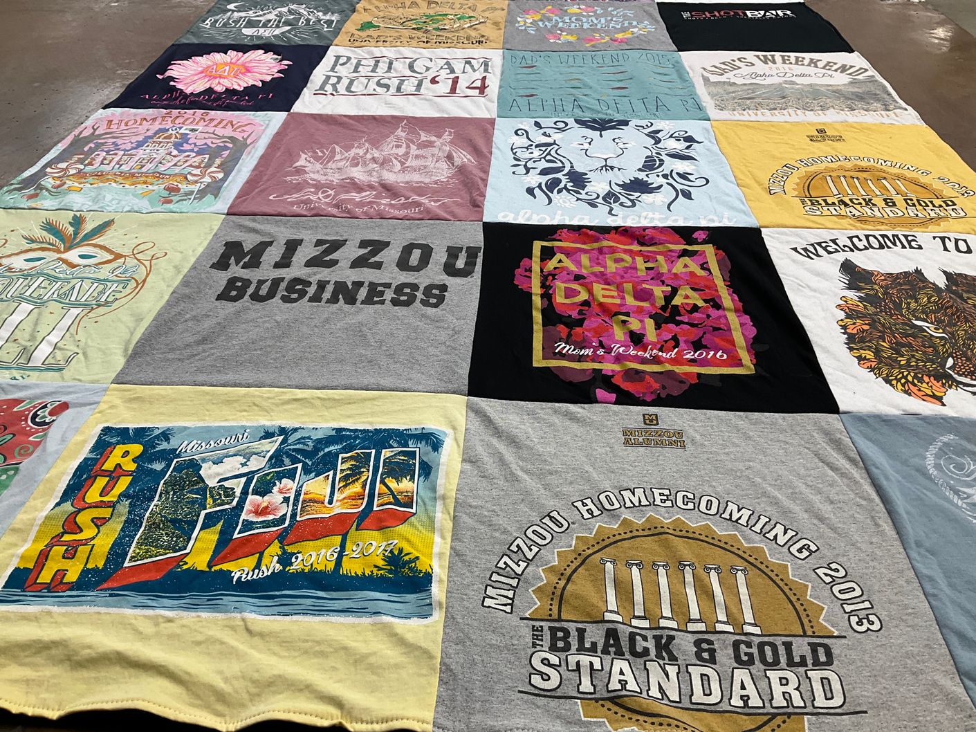 T-shirt quilt from university of missouri by Yonni from MO