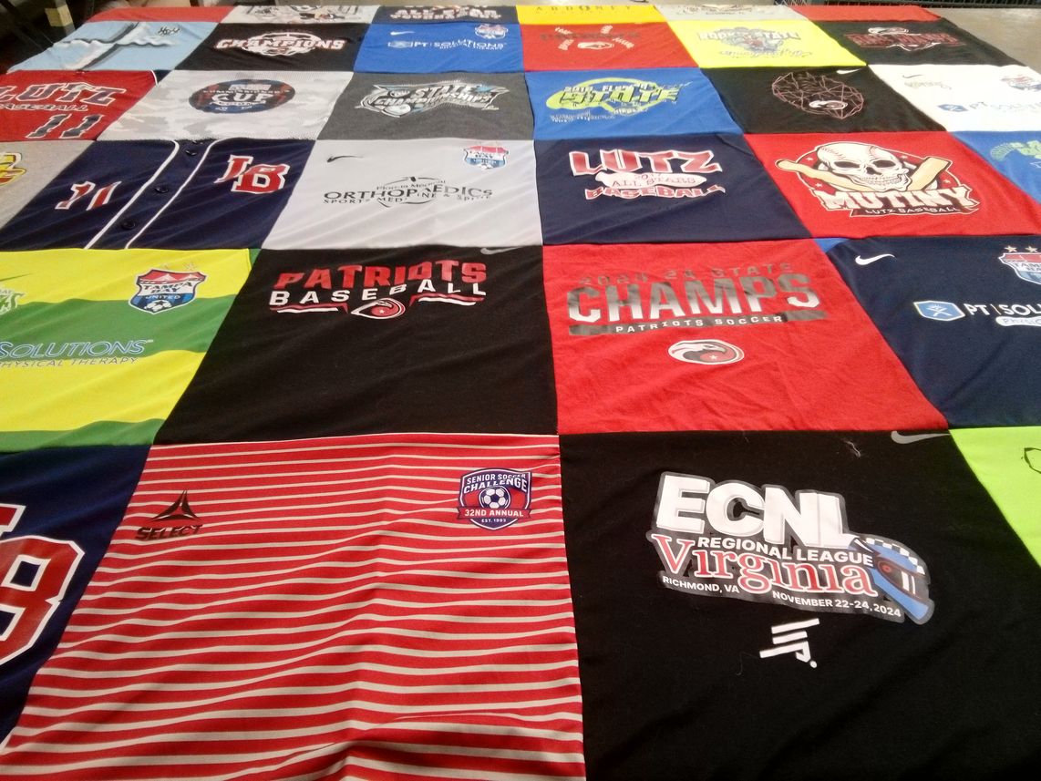T-shirt quilt featuring patriots baseball by Margaret from FL