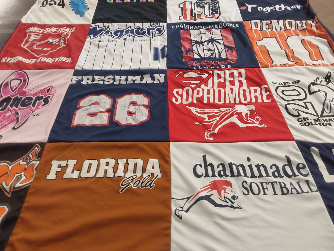T-shirt quilt featuring chaminade university softball by Sandy from FL