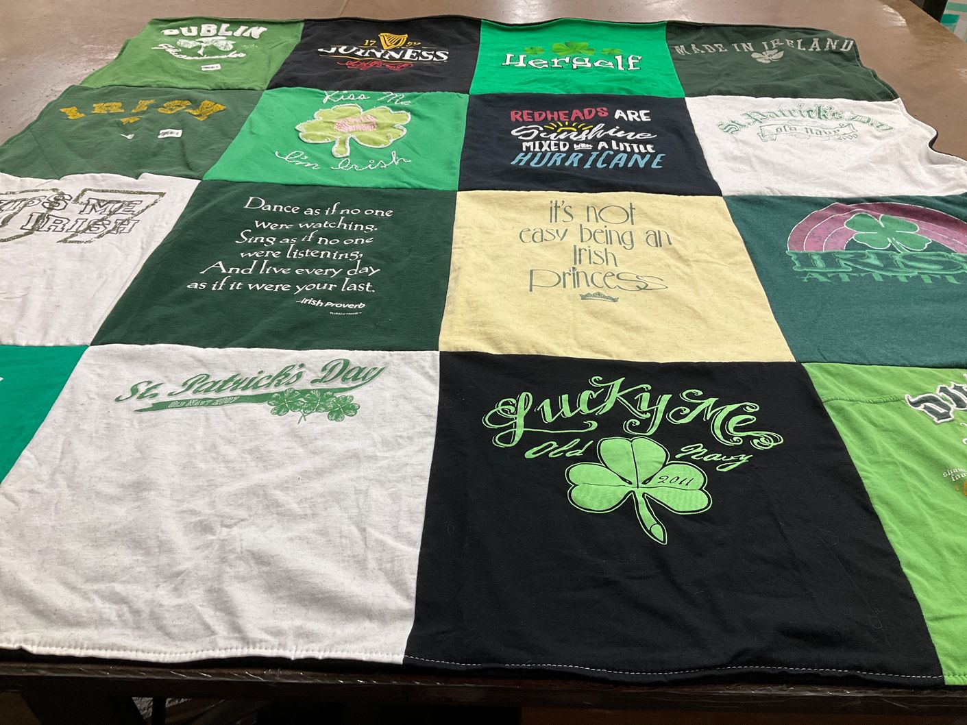 T-shirt quilt with irish culture, st. patrick's day themes by Diana from TX