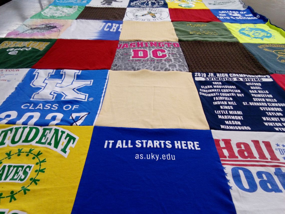 T-shirt quilt from university of kentucky by Jennifer from OH
