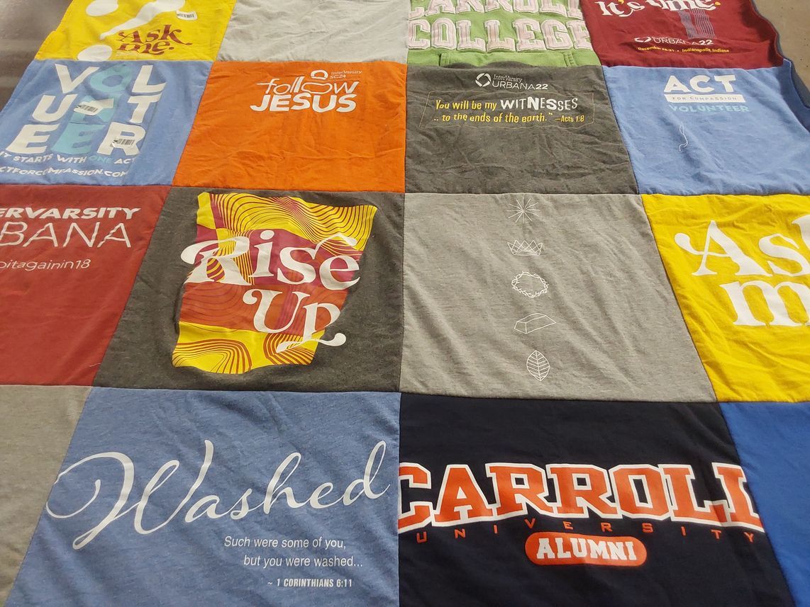 T-shirt quilt from carroll university by Stephanie from CO