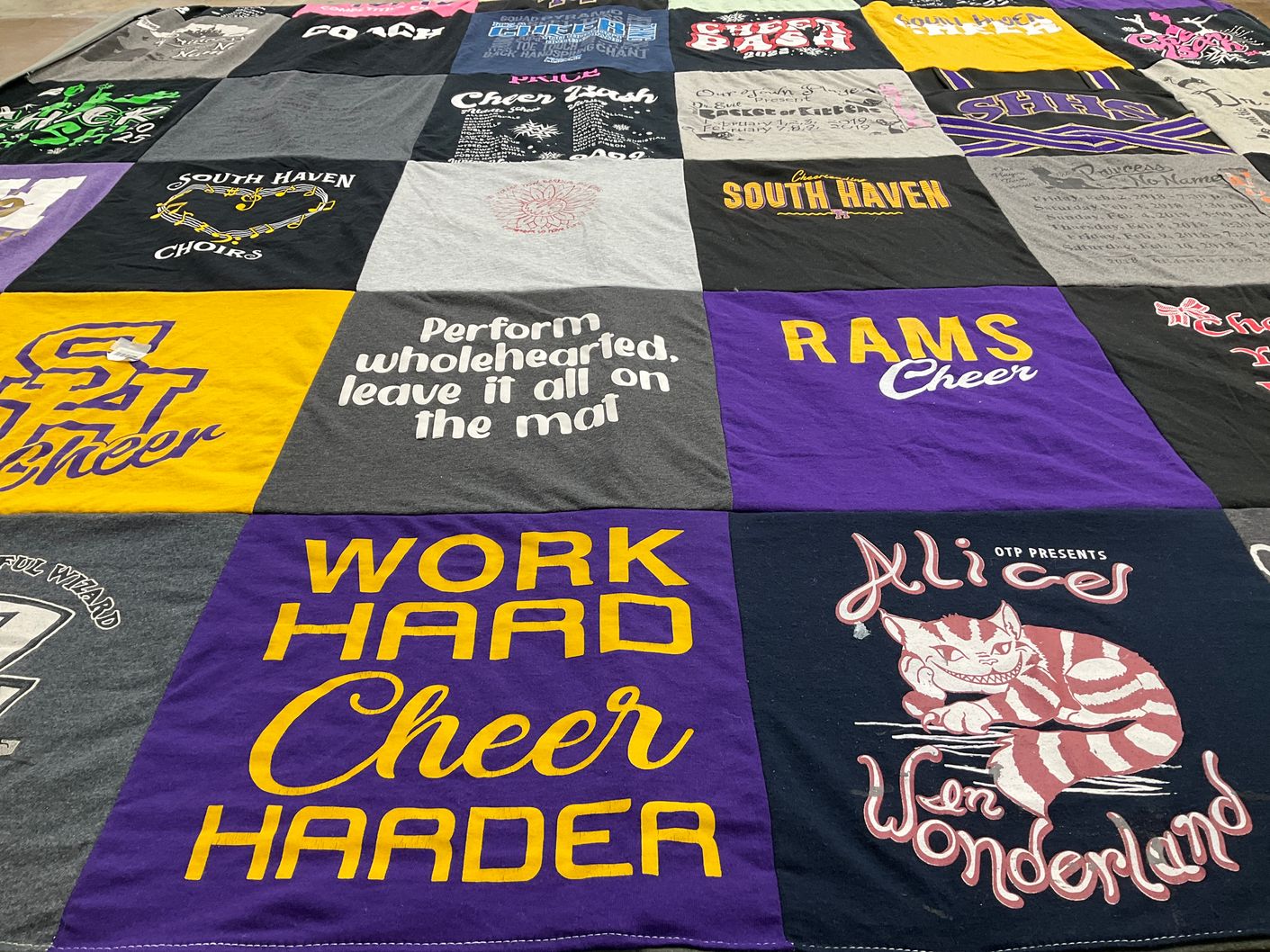T-shirt quilt from south haven high school by Susie from MI