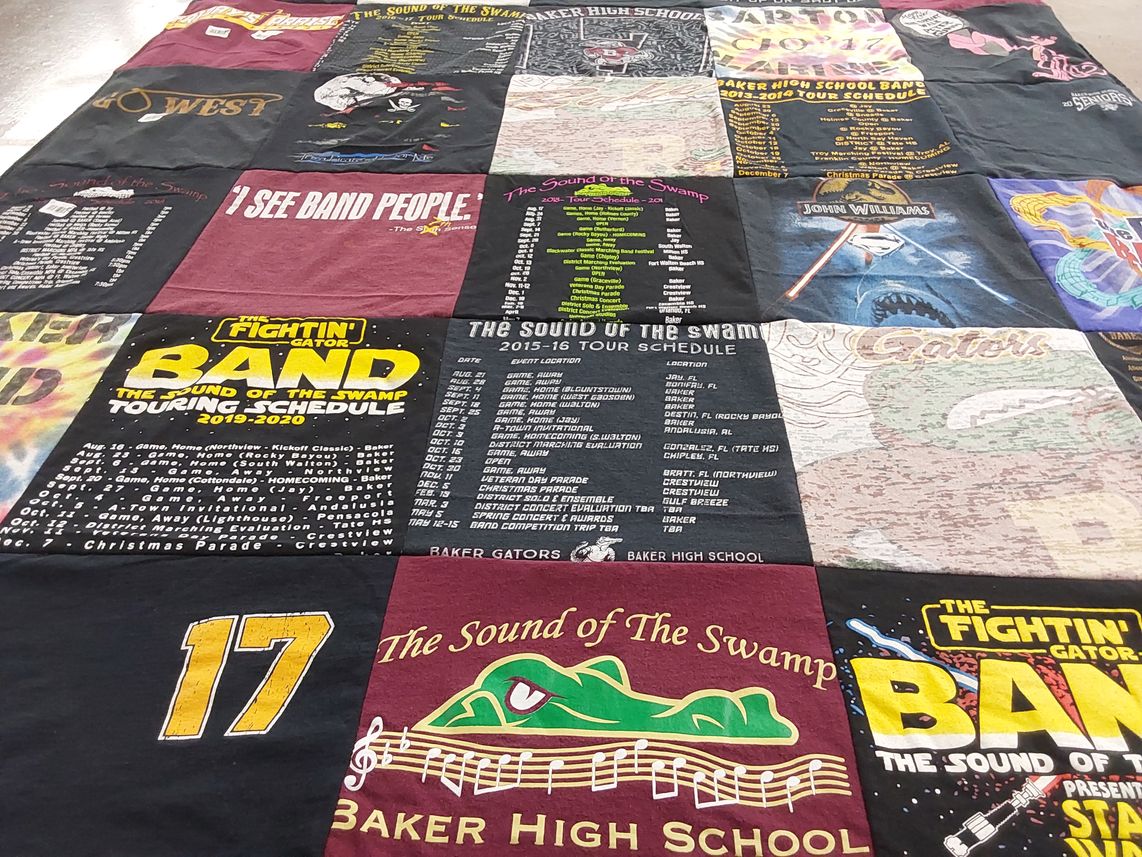 T-shirt quilt featuring baker gators by Robert from FL