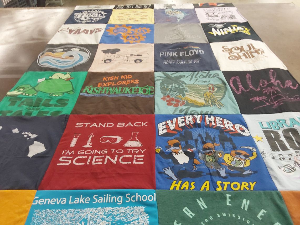 T-shirt quilt from kishwaukee college by Jennifer from WI