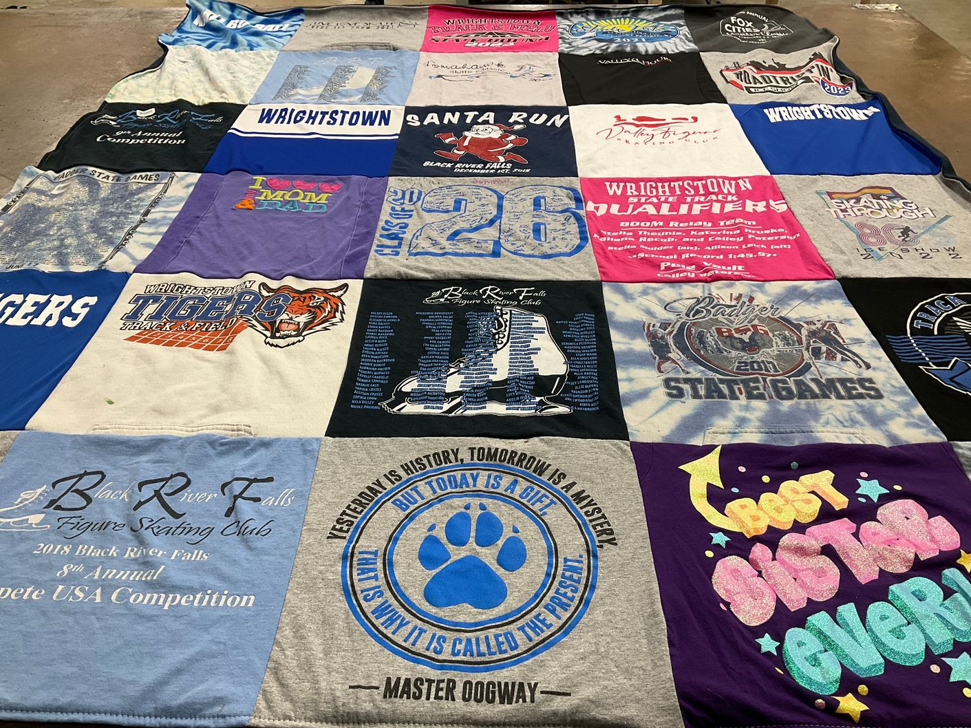 T-shirt quilt featuring wrightstown tigers by Amy from WI