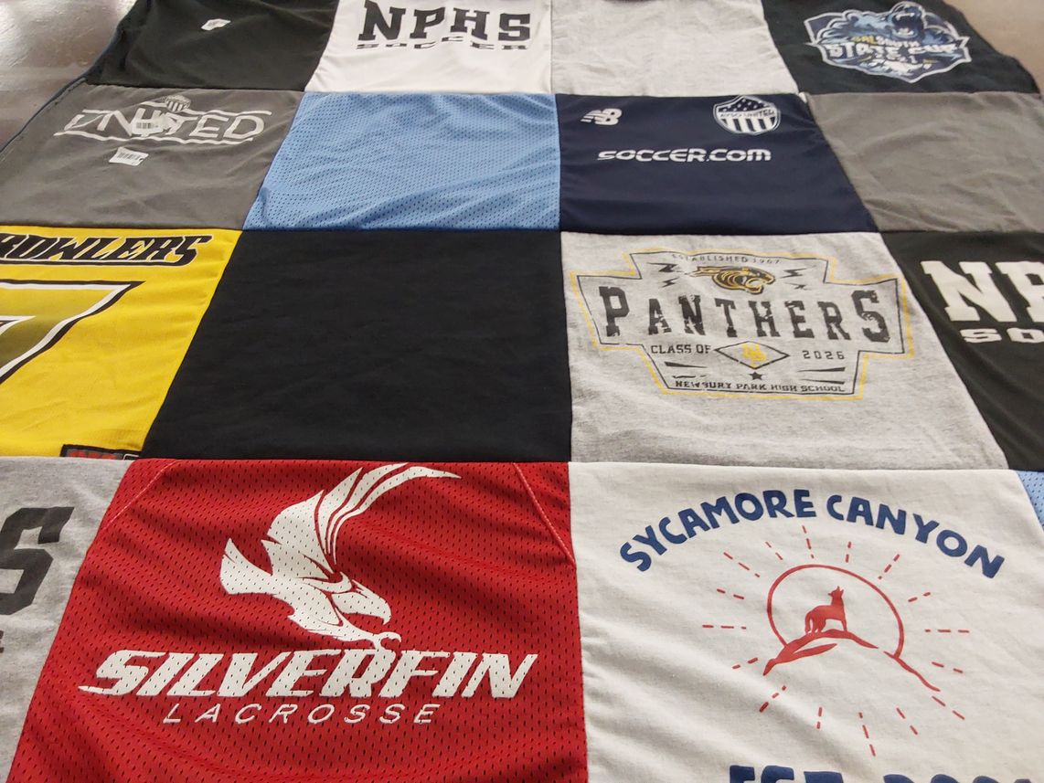 T-shirt quilt from newbury park high school by Michelle from CA