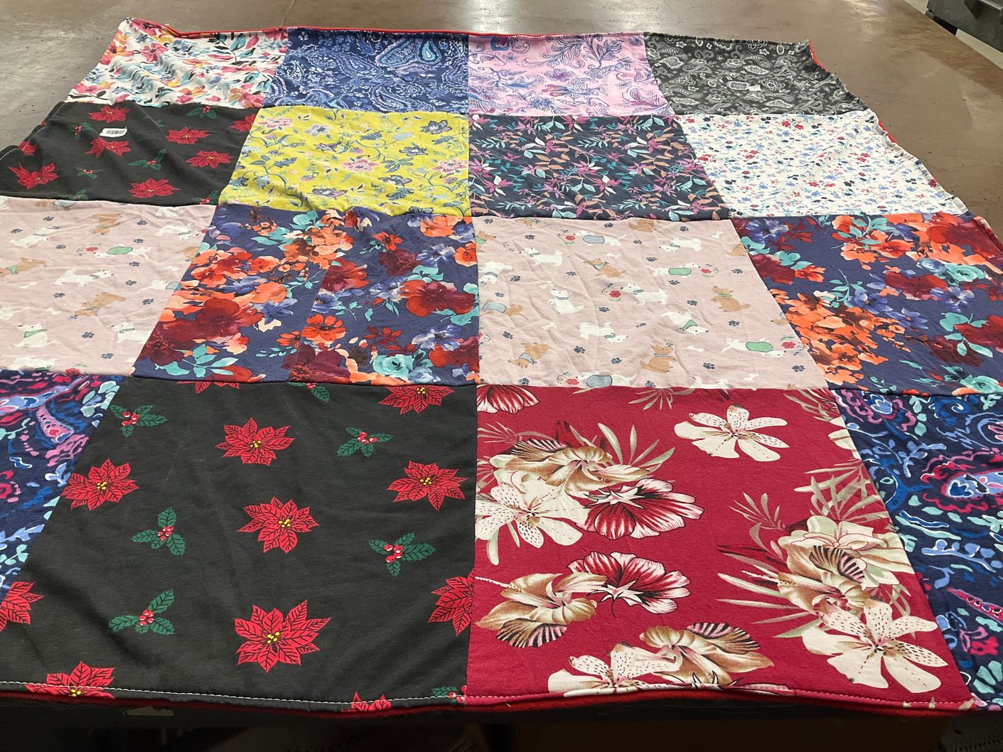T-shirt quilt with quilting, crafting themes by Lori from CA