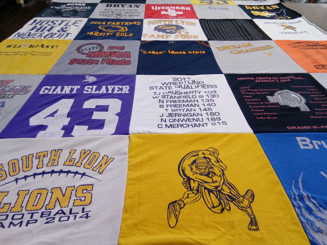 T-shirt quilt from south lyon high school by Todd from MI