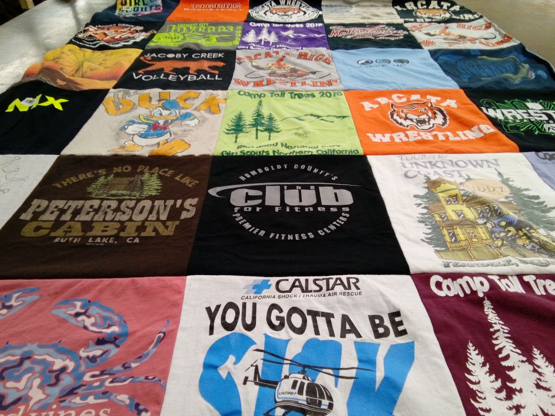 T-shirt quilt featuring arcata wrestling by christine from CA