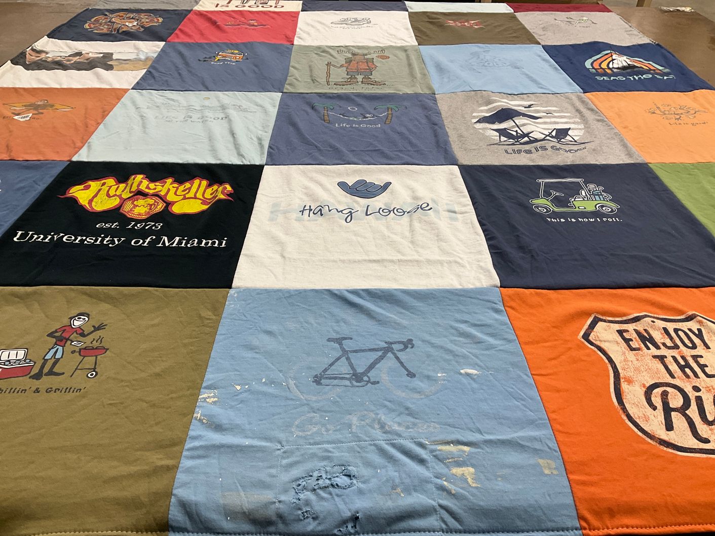 T-shirt quilt from university of miami by Angela from FL