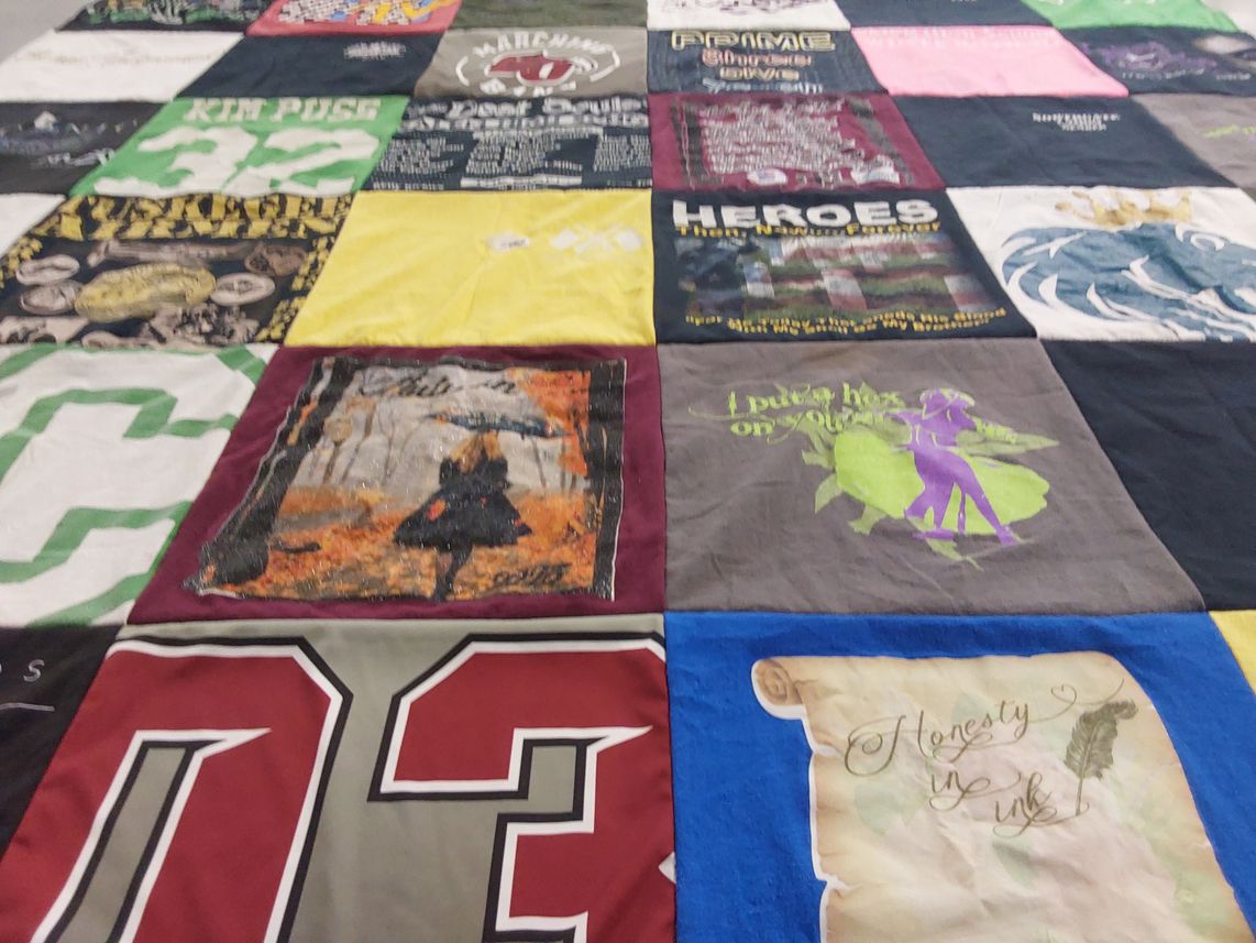 T-shirt quilt with art, design themes by Josh from TN