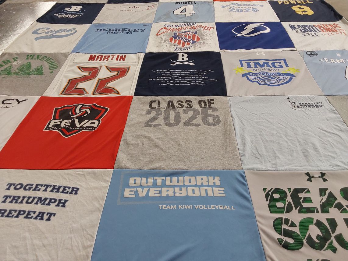 T-shirt quilt from berkeley preparatory school by Laurie from FL
