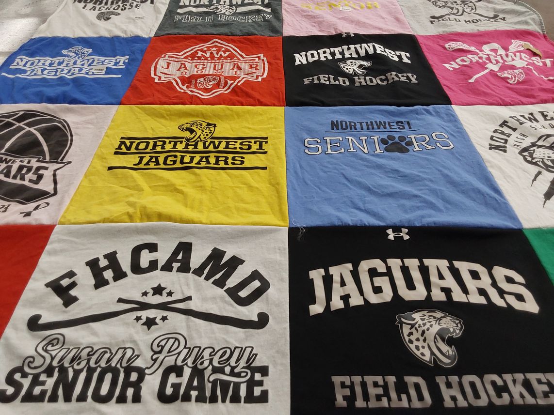 T-shirt quilt featuring northwest jaguars by Kristina from MD