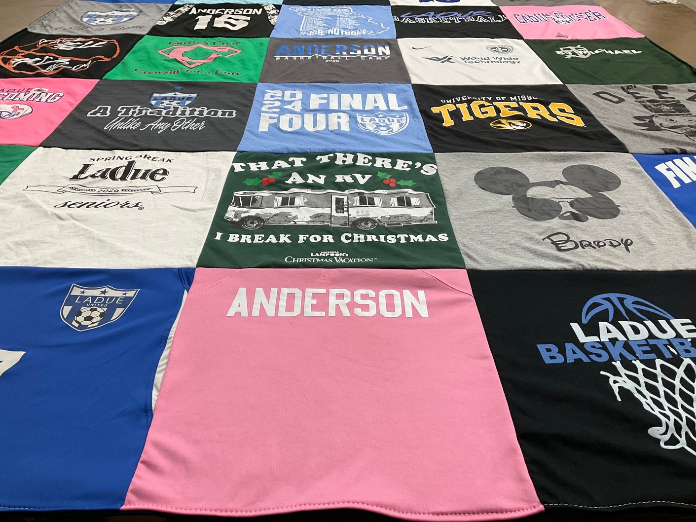 T-shirt quilt featuring ladue high school soccer, ladue high school basketball by Danna from MO