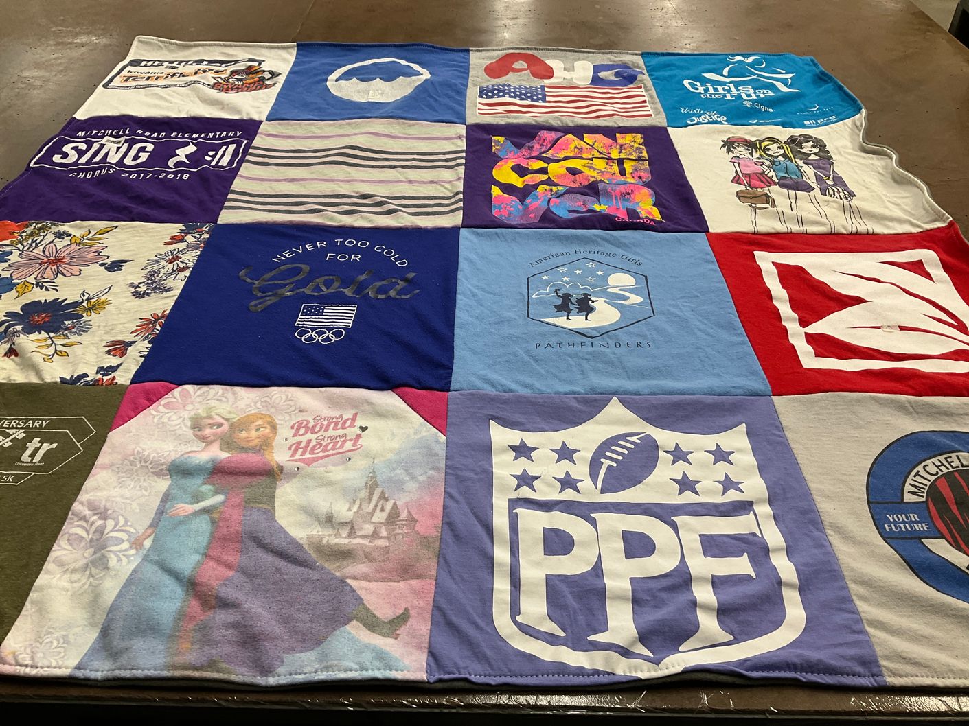 T-shirt quilt from mitchell road elementary by Karyn from SC