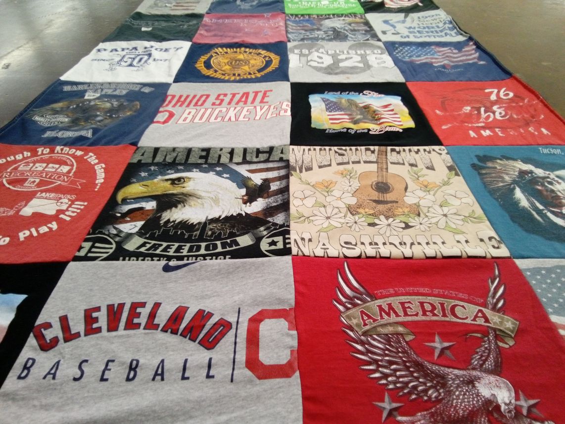 T-shirt quilt featuring cleveland baseball team by Pamela from OH