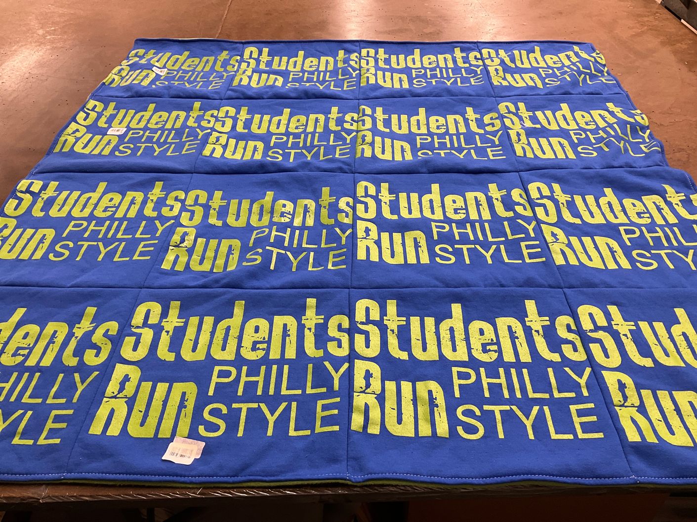 T-shirt quilt with running, students themes by Lauren from PA