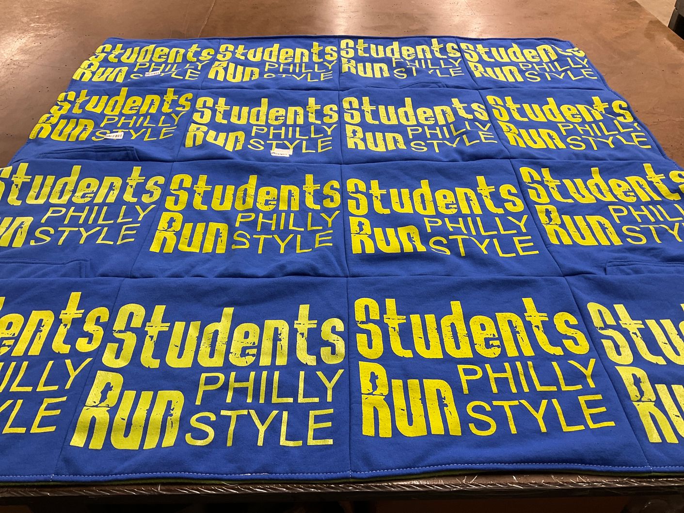 T-shirt quilt with running, philadelphia themes by Lauren from PA