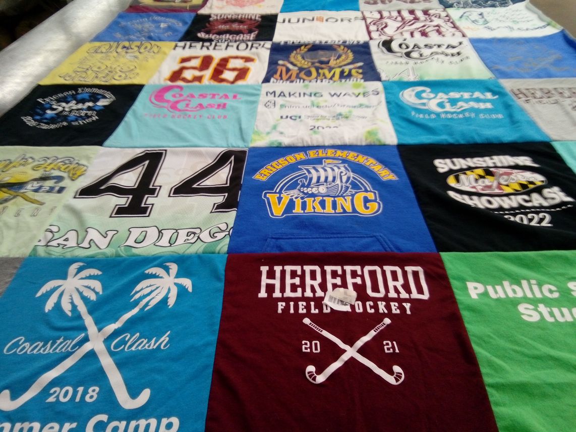 T-shirt quilt from hereford high school, hereford elementary school by Jessica from MD