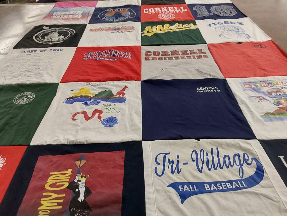 T-shirt quilt featuring seahawks baseball by Sandra from GA