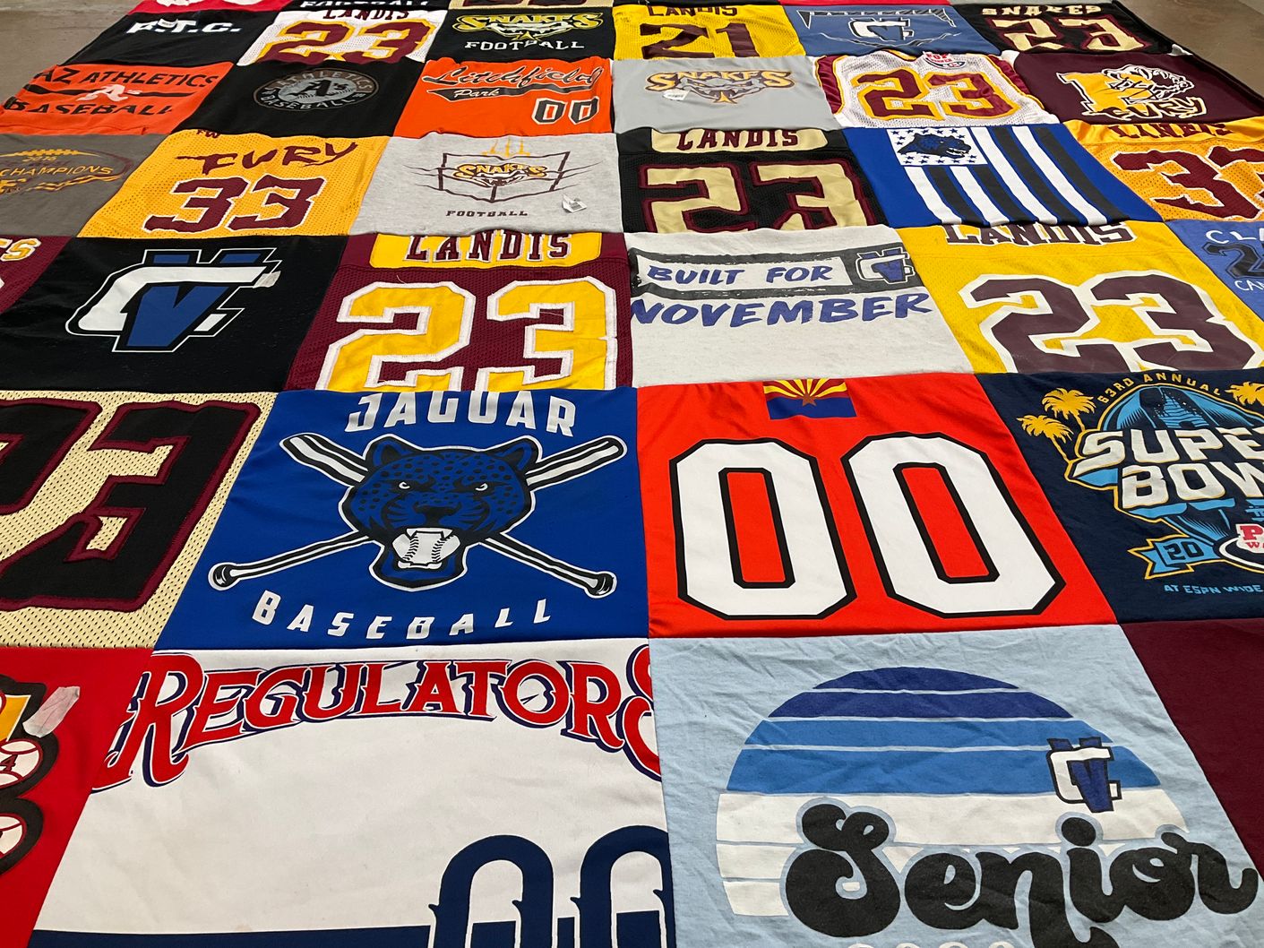 T-shirt quilt featuring jaguar baseball by VICKIE from AZ